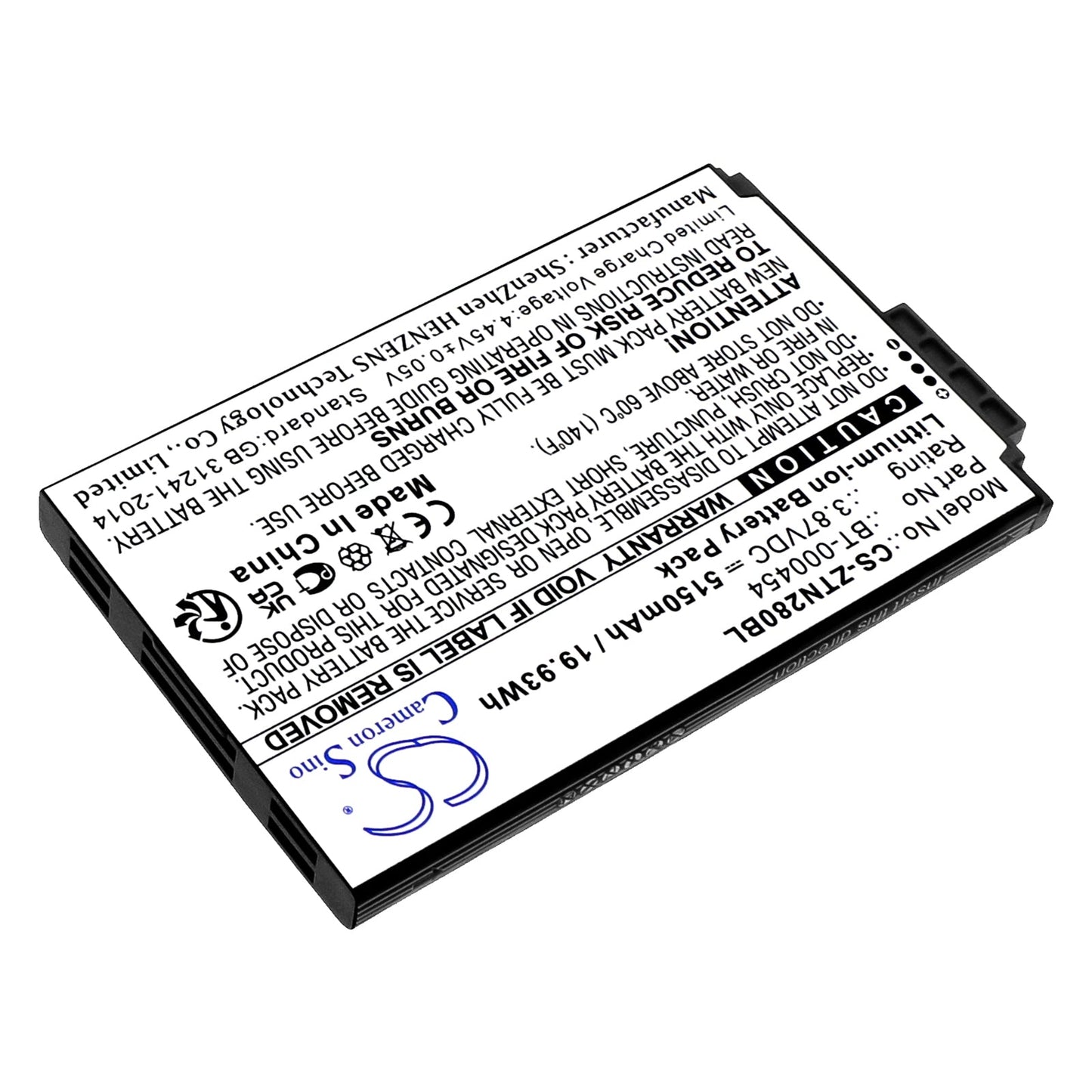 Replacement Battery for Zebra  TC15 – Barcode Scanner – 5150mAh / 19.93Wh / 3.87V