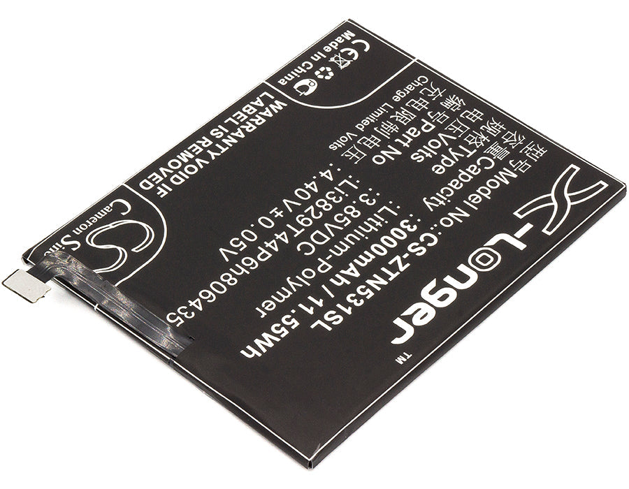 Replacement Battery for ZTE  Nubia M2 Lite – Mobile, SmartPhone – 3000mAh / 11.55Wh / 3.85V