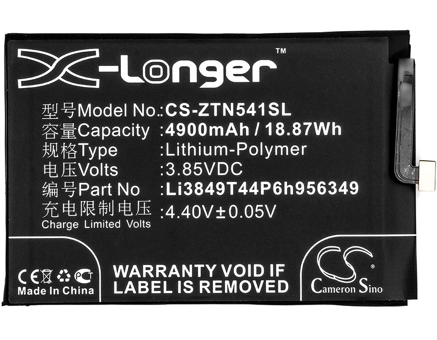 Replacement Battery for Nubia  N1 – Mobile, SmartPhone – 4900mAh / 18.87Wh / 3.85V