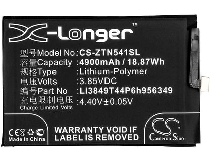 Replacement Battery for Nubia  N1 – Mobile, SmartPhone – 4900mAh / 18.87Wh / 3.85V