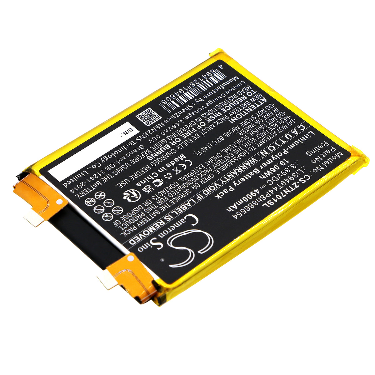 Replacement Battery for ZTE Nubia Z40 Pro – Mobile, SmartPhone – 4900mAh / 3.89V