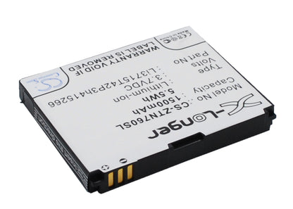 Replacement Battery for Sprint  Fury – Mobile, SmartPhone – 1500mAh / 5.55Wh / 3.7V