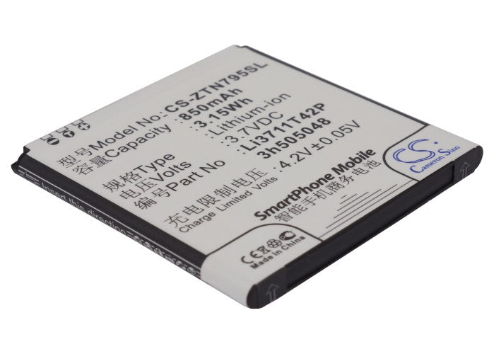 Replacement Battery for ZTE U791 – Mobile, SmartPhone – 850mAh / 3.7V - image 2