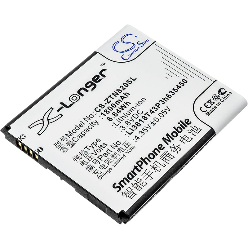 Replacement Battery for ZTE Z820 – Mobile, SmartPhone – 1800mAh / 3.8V - image 1