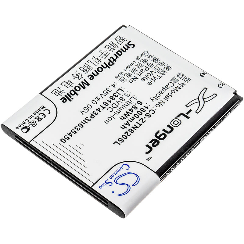 Replacement Battery for ZTE  Obsidian – Mobile, SmartPhone – 1800mAh / 6.84Wh / 3.8V
