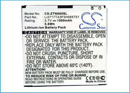 Replacement Battery for USCellular | BoostMobile | Sprint | ZTE | Medion | MetroPCS MWP3505 – Mobile, SmartPhone – 1500mAh / 3.7V - image 5