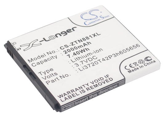 Replacement Battery for ZTE N881F – Mobile, SmartPhone – 2000mAh / 3.7V - image 1