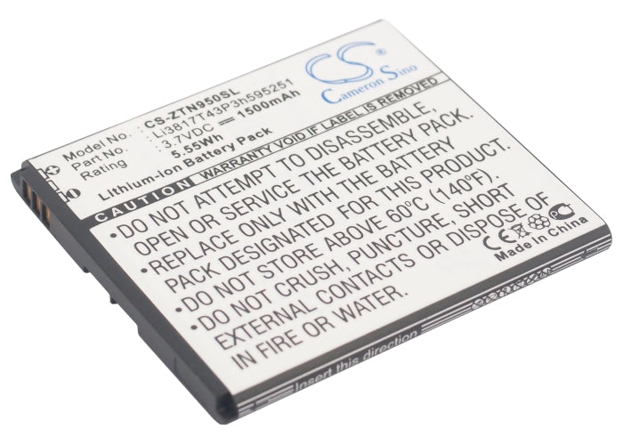 Replacement Battery for ZTE N9500 – Mobile, SmartPhone – 1500mAh / 3.7V - image 1