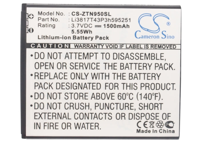 Replacement Battery for ZTE N9500 – Mobile, SmartPhone – 1500mAh / 3.7V - image 5