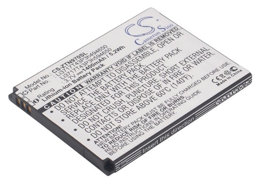 Replacement Battery for Virgin Mobile | Amazing | NET10 | ZTE | SRF AWE – Mobile, SmartPhone – 1400mAh / 3.7V - image 1