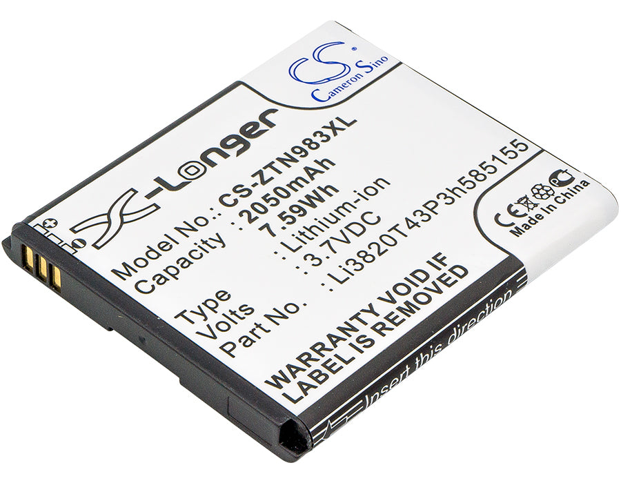Replacement Battery for ZTE N983 – Mobile, SmartPhone – 2050mAh / 3.7V - image 1