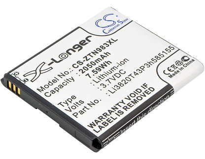 Replacement Battery for ZTE N983 – Mobile, SmartPhone – 2050mAh / 3.7V - image 1