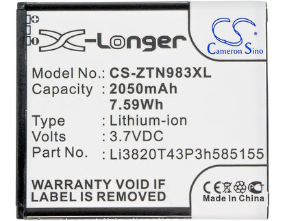 Replacement Battery for ZTE N983 – Mobile, SmartPhone – 2050mAh / 3.7V - image 5