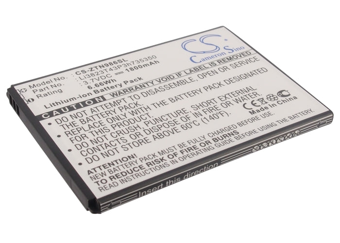Replacement Battery for Allstar | Tegra | T-Mobile | BoostMobile | AT&T | ZTE Z818L – Mobile, SmartPhone – 1800mAh / 3.7V - image 1