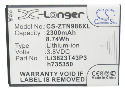 Replacement Battery for Allstar  Straight Talk – Mobile, SmartPhone – 2300mAh / 8.74Wh / 3.8V