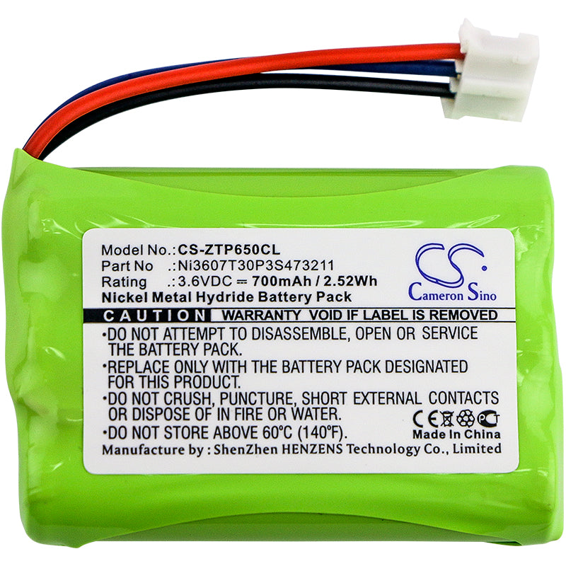 Replacement Battery for ZTE WP650 – Cordless Phone – 700mAh / 3.6V