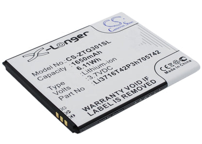 Replacement Battery for A+World | ZTE CG503 – Mobile, SmartPhone – 1650mAh / 3.7V - image 2
