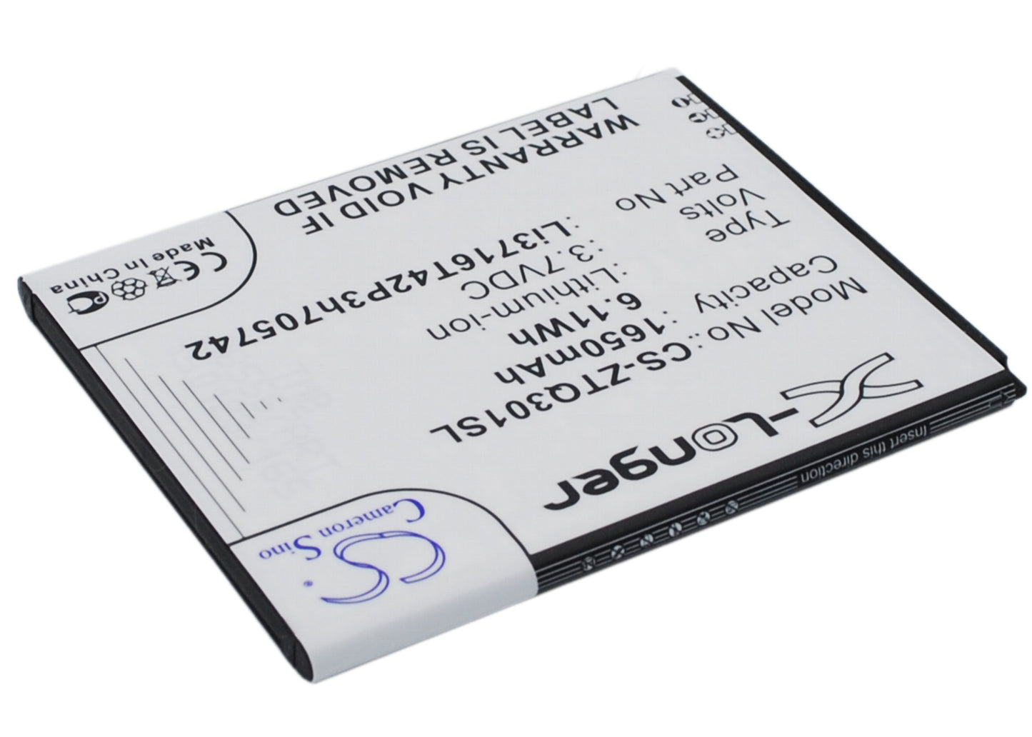 Replacement Battery for A+World | ZTE CG503 – Mobile, SmartPhone – 1650mAh / 3.7V - image 3