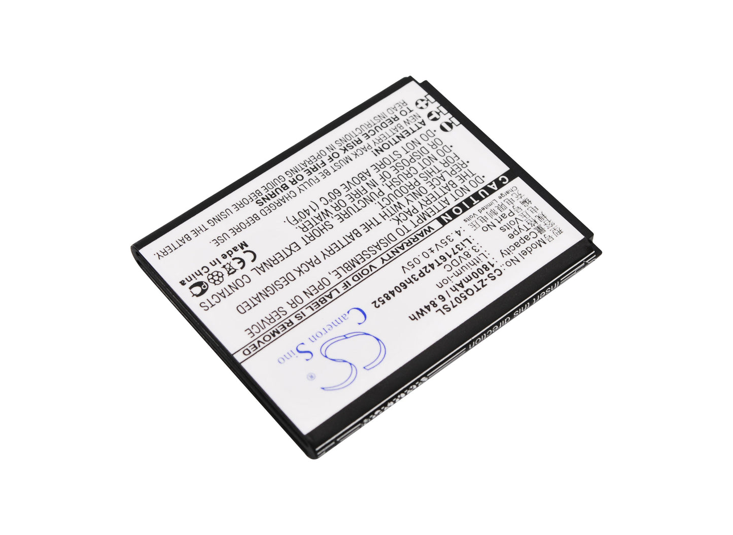 Replacement Battery for ZTE  Q507T – Mobile, SmartPhone – 1800mAh / 6.84Wh / 3.8V