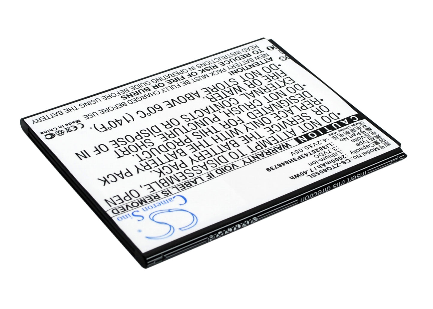 Replacement Battery for ZTE Q805T – Mobile, SmartPhone – 2000mAh / 3.7V - image 3