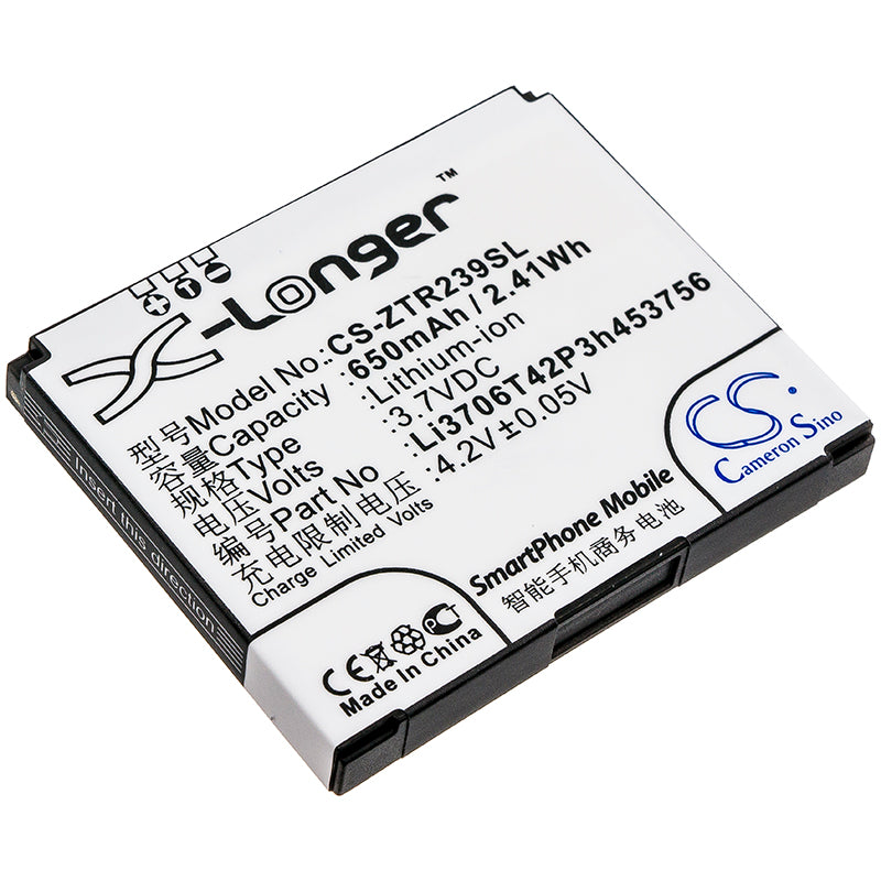 Replacement Battery for ZTE R239 – Mobile, SmartPhone – 650mAh / 3.7V - image 1