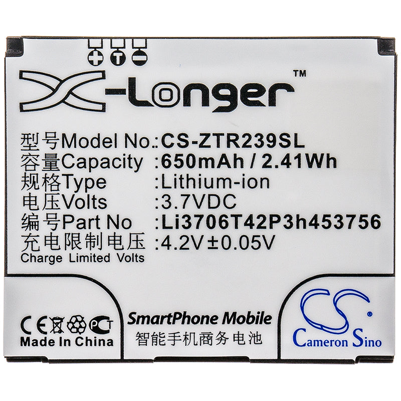 Replacement Battery for ZTE R239 – Mobile, SmartPhone – 650mAh / 3.7V - image 3