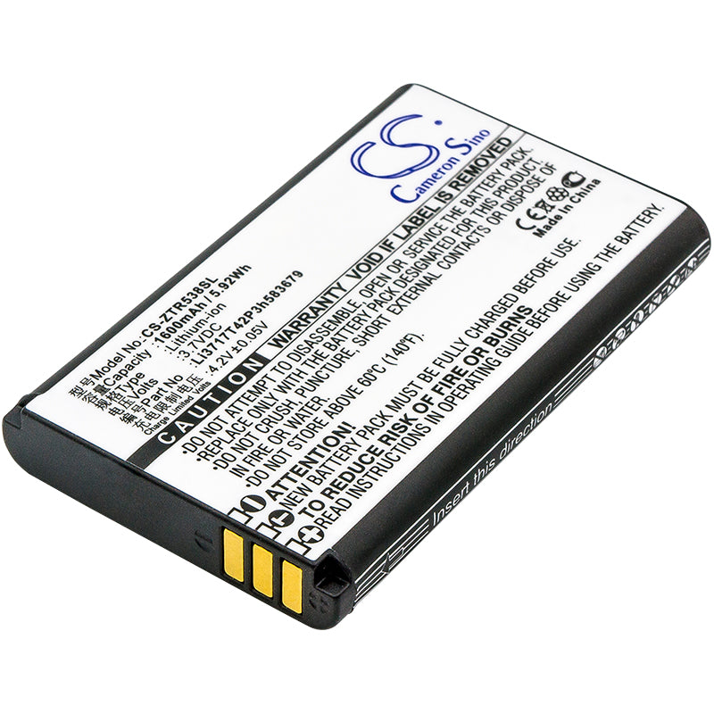 Replacement Battery for ZTE R538 – Mobile, SmartPhone – 1600mAh / 3.7V - image 1