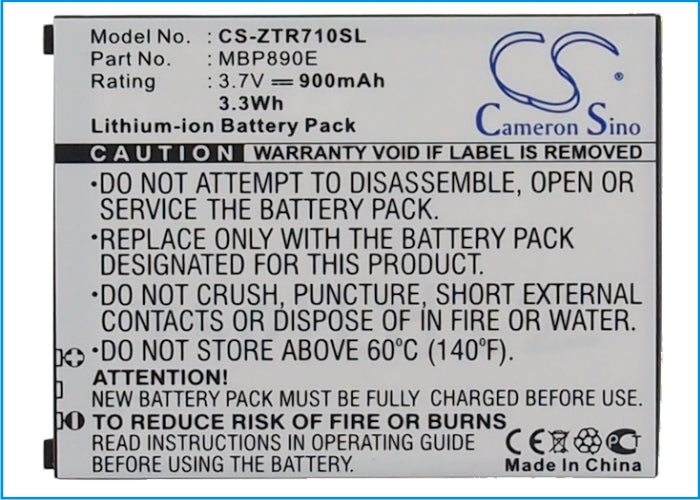 Replacement Battery for ZTE R710 – Mobile, SmartPhone – 900mAh / 3.7V - image 5