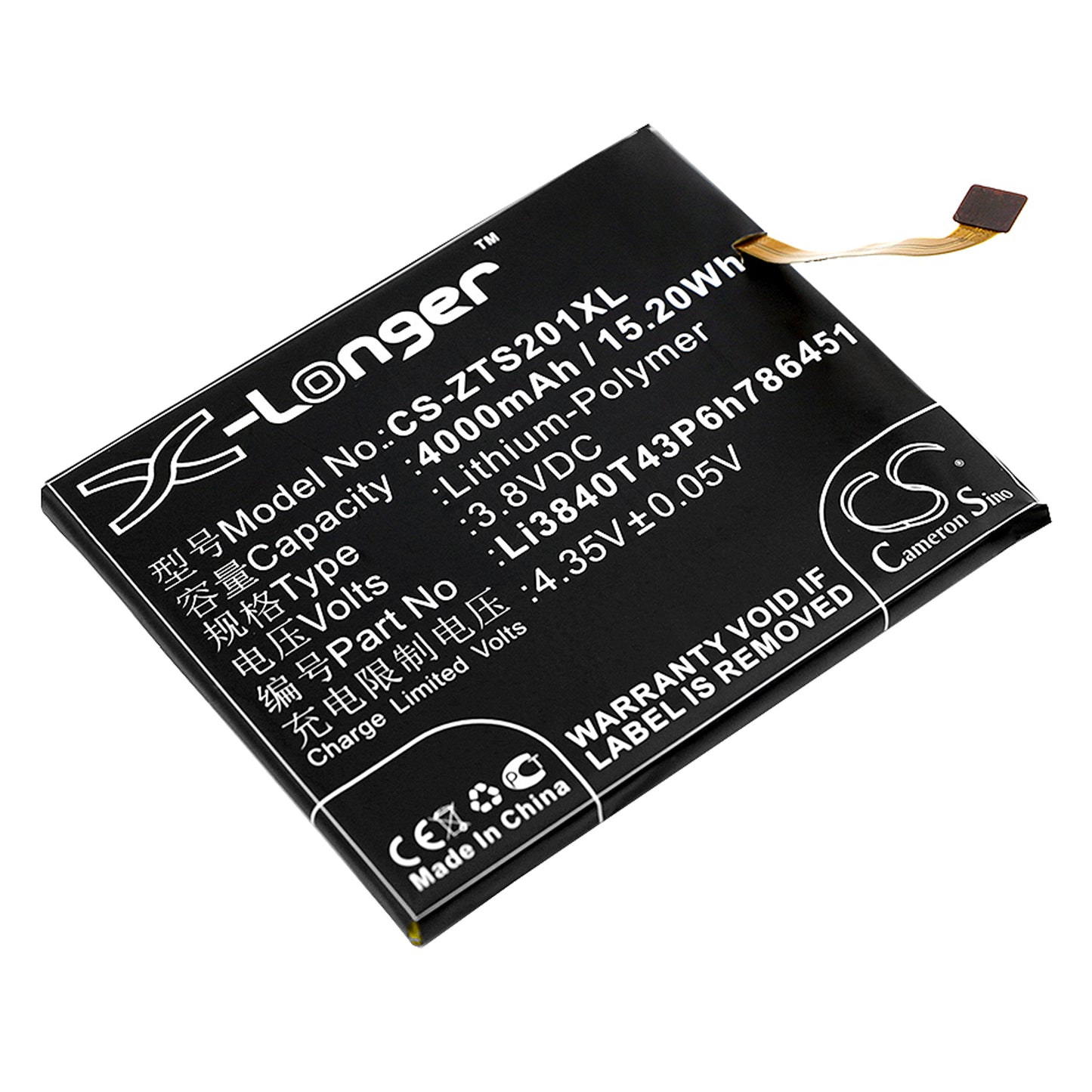 Replacement Battery for ZTE Voyage Plus – Mobile, SmartPhone – 4000mAh / 3.8V - image 1