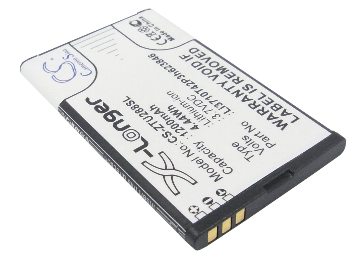 Replacement Battery for ZTE  S207 – Mobile, SmartPhone – 1200mAh / 4.44Wh / 3.7V