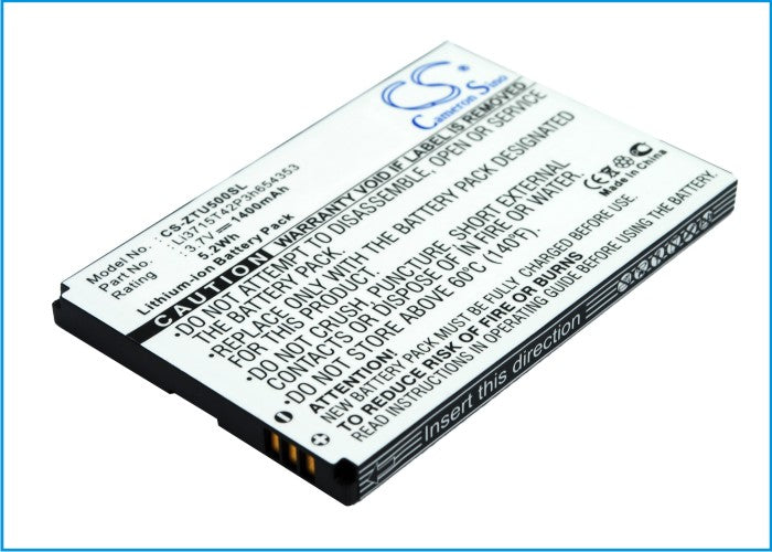 Replacement Battery for ZTE X876 – Mobile, SmartPhone – 1400mAh / 3.7V - image 1