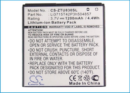 Replacement Battery for ZTE  Blade C2 – Mobile, SmartPhone – 1200mAh / 4.44Wh / 3.7V