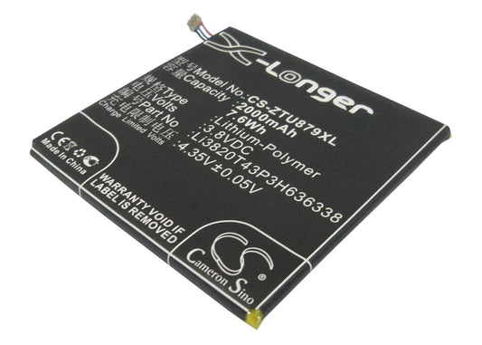 Replacement Battery for ZTE U879 – Mobile, SmartPhone – 2000mAh / 3.8V - image 1
