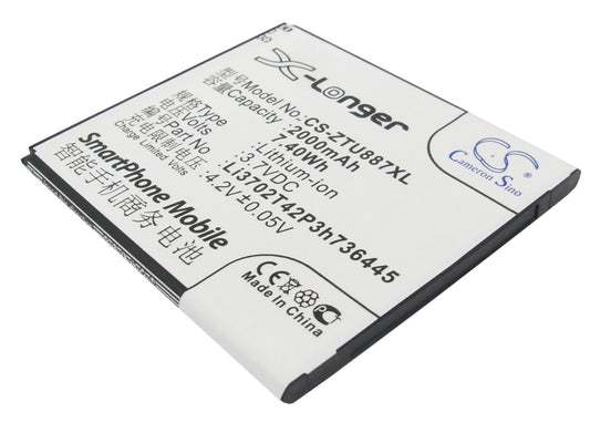 Replacement Battery for ZTE U887 – Mobile, SmartPhone – 2000mAh / 3.7V - image 1