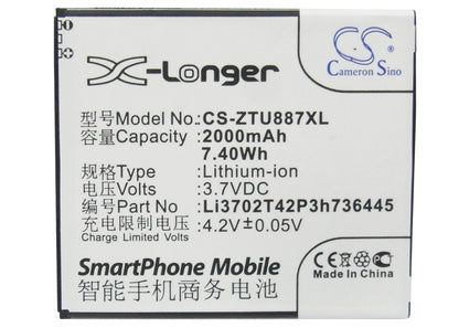 Replacement Battery for ZTE U887 – Mobile, SmartPhone – 2000mAh / 3.7V - image 5