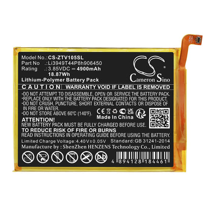 Replacement Battery for ZTE  8010 – Mobile, SmartPhone – 4900mAh / 18.87Wh / 3.85V
