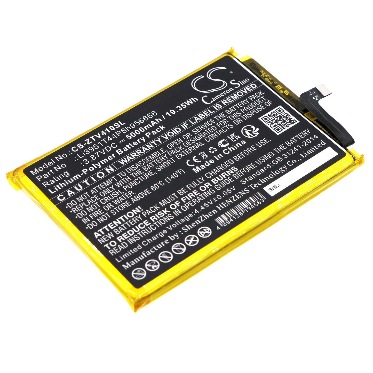 Replacement Battery for ZTE Blade V40 – Mobile, SmartPhone – 5000mAh / 3.87V - image 1