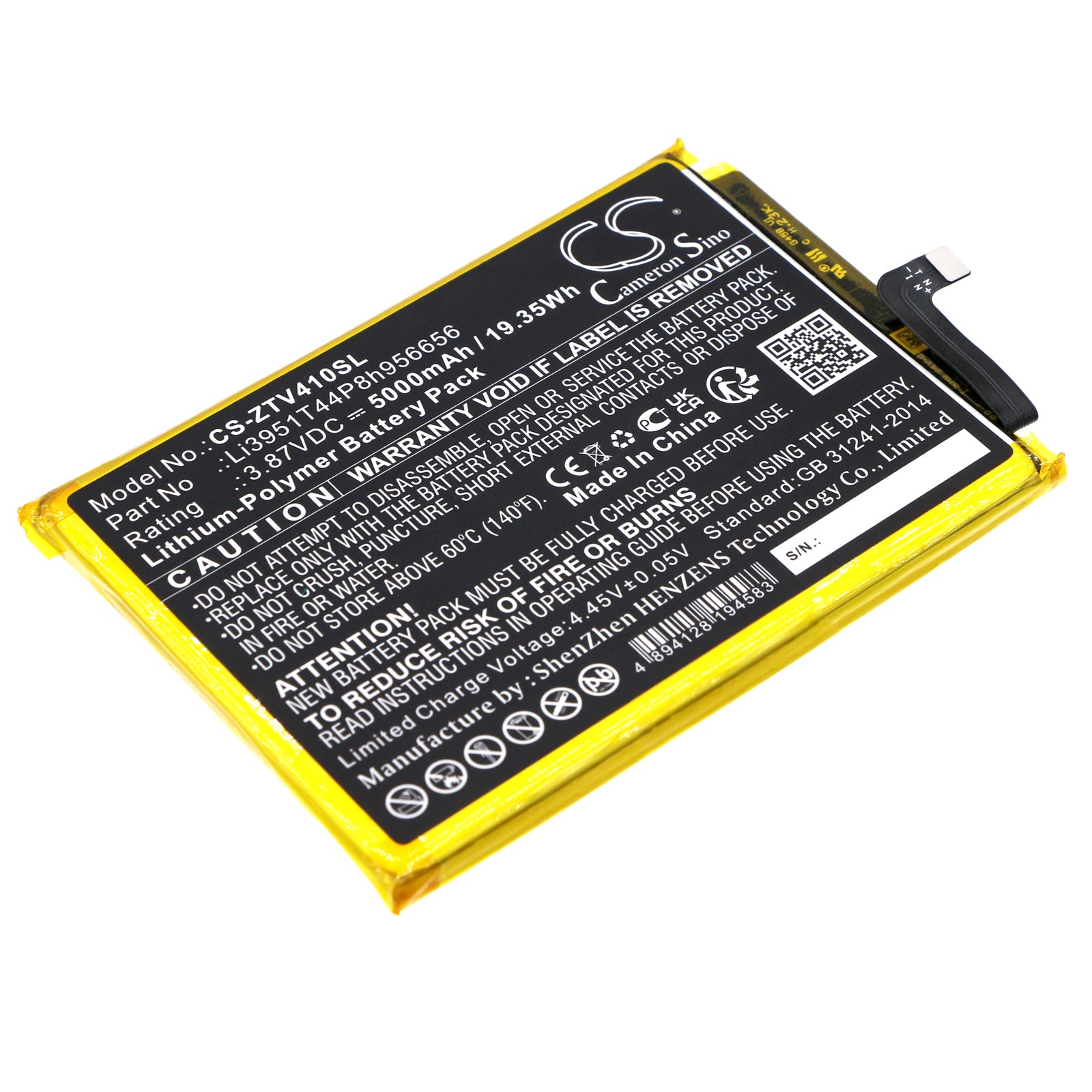 Replacement Battery for ZTE Blade V40 – Mobile, SmartPhone – 5000mAh / 3.87V - image 1