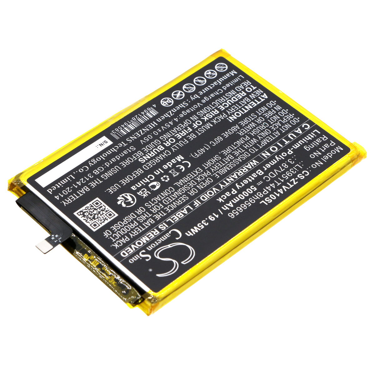 Replacement Battery for ZTE Blade V40 – Mobile, SmartPhone – 5000mAh / 3.87V