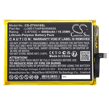 Replacement Battery for ZTE  8045 – Mobile, SmartPhone – 5000mAh / 19.35Wh / 3.87V