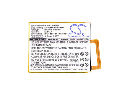 Replacement Battery for ZTE  Blade A2 – Mobile, SmartPhone – 2500mAh / 9.50Wh / 3.8V