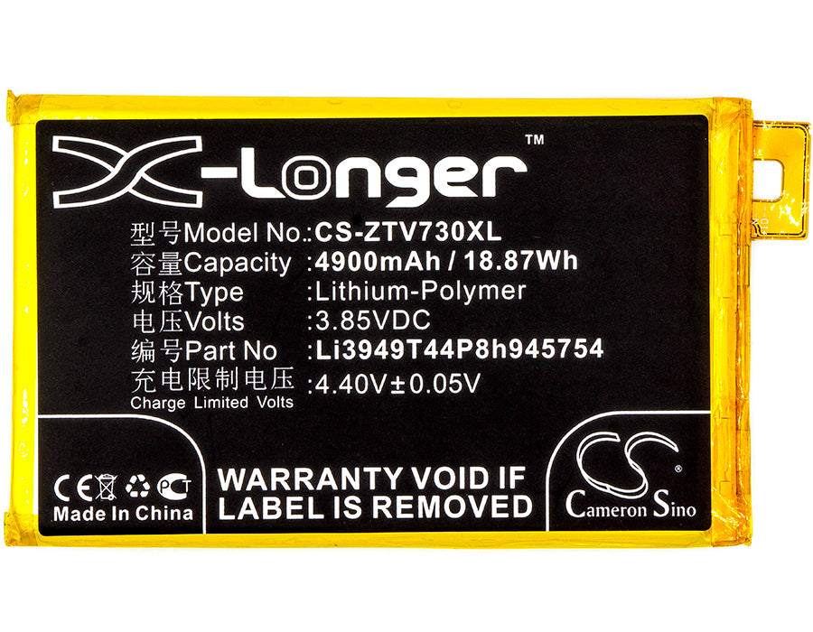 Replacement Battery for ZTE  Blade A2 Plus – Mobile, SmartPhone – 4900mAh / 18.87Wh / 3.85V