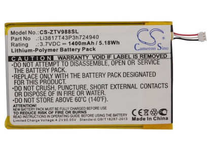 Replacement Battery for NET10 | ZTE Paragon – Mobile, SmartPhone – 1400mAh / 3.7V - image 5
