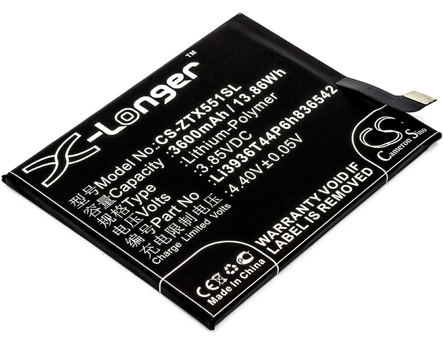 Replacement Battery for ZTE | Nubia Nubia M2 – Mobile, SmartPhone – 3600mAh / 3.85V - image 1