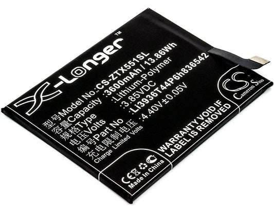 Replacement Battery for ZTE | Nubia Nubia M2 – Mobile, SmartPhone – 3600mAh / 3.85V - image 1