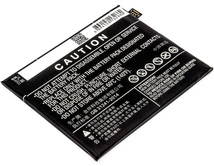 Replacement Battery for ZTE  Nubia M2 – Mobile, SmartPhone – 3600mAh / 13.86Wh / 3.85V