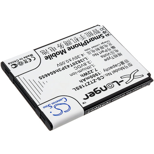 Replacement Battery for ZTE  Jasper – Mobile, SmartPhone – 1900mAh / 7.22Wh / 3.8V