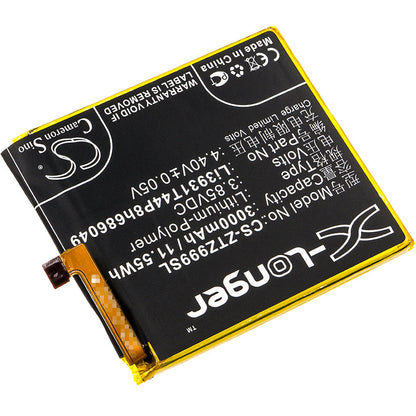 Replacement Battery for ZTE  Axon M – Mobile, SmartPhone – 3000mAh / 11.55Wh / 3.85V