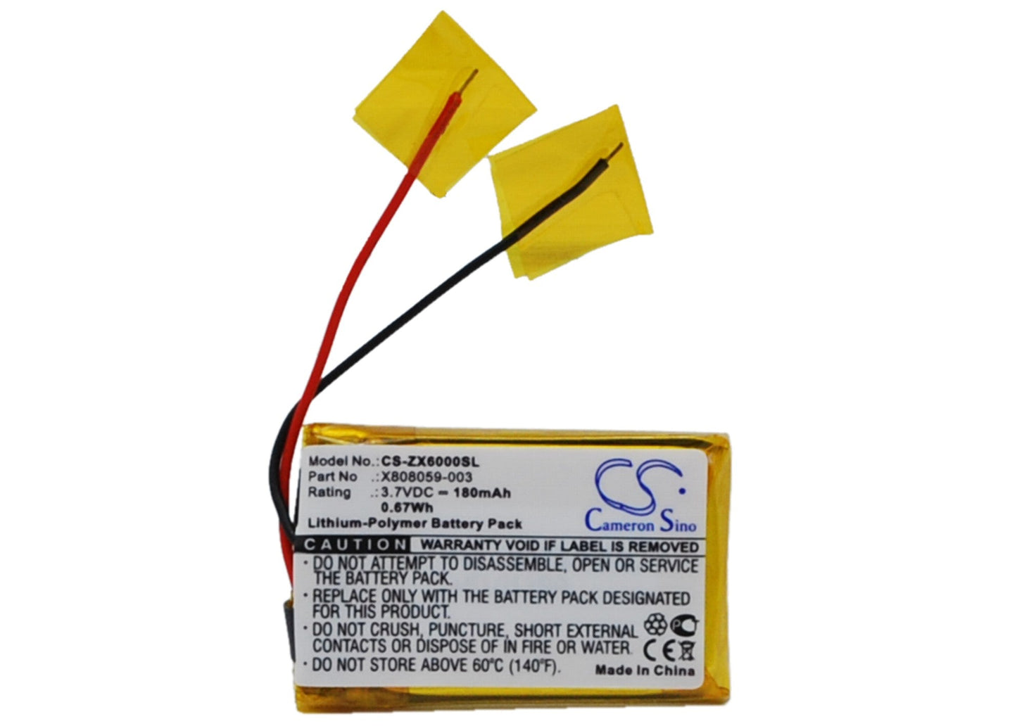 Replacement Battery for Microsoft  LifeChat ZX-6000 – Wireless Headset – 180mAh / 0.67Wh / 3.7V