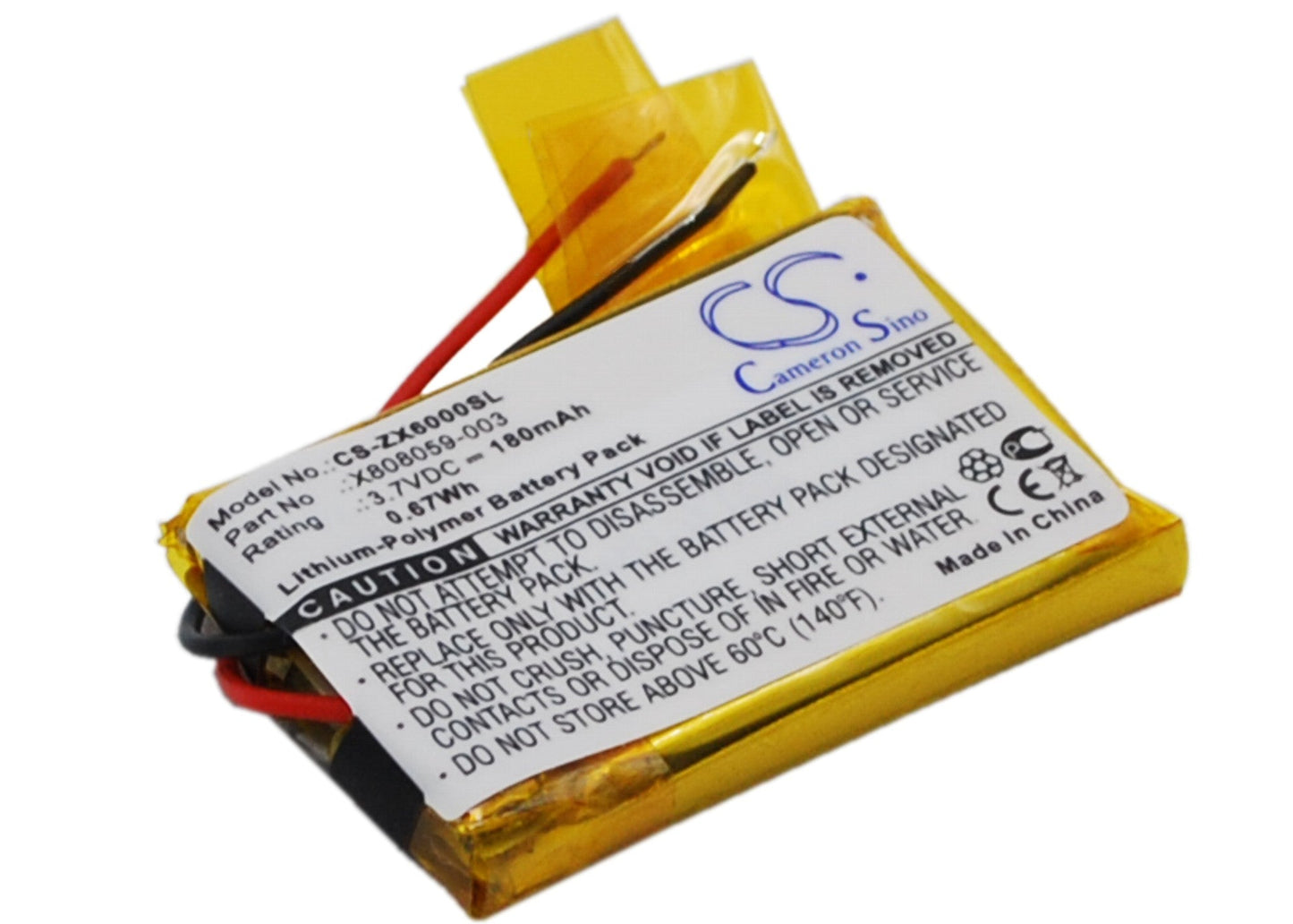 Replacement Battery for Microsoft  LifeChat ZX-6000 – Wireless Headset – 180mAh / 0.67Wh / 3.7V